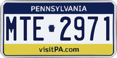 PA license plate MTE2971