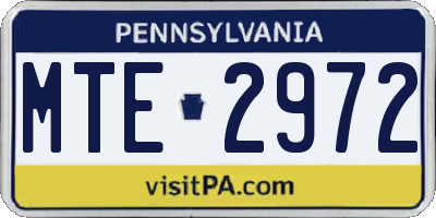 PA license plate MTE2972