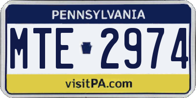 PA license plate MTE2974