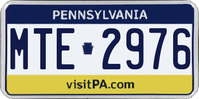 PA license plate MTE2976