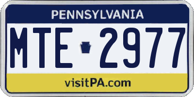 PA license plate MTE2977