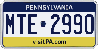 PA license plate MTE2990