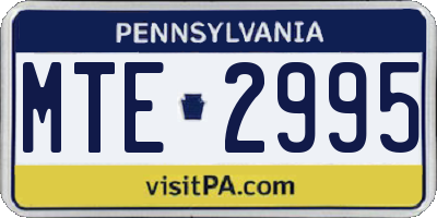 PA license plate MTE2995