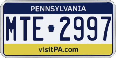 PA license plate MTE2997