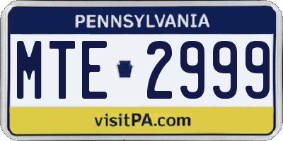 PA license plate MTE2999