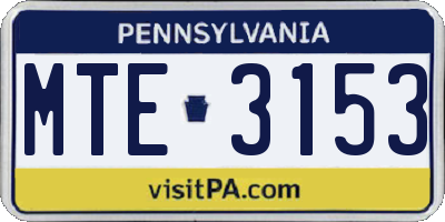 PA license plate MTE3153