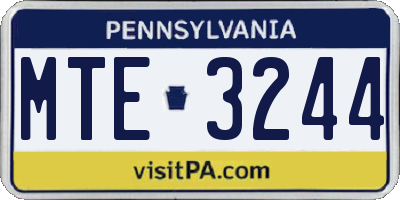 PA license plate MTE3244