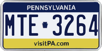 PA license plate MTE3264