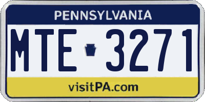 PA license plate MTE3271