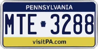 PA license plate MTE3288