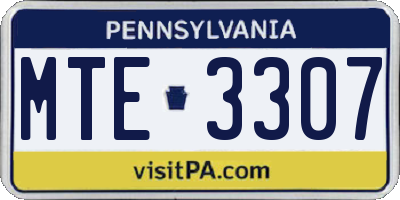 PA license plate MTE3307