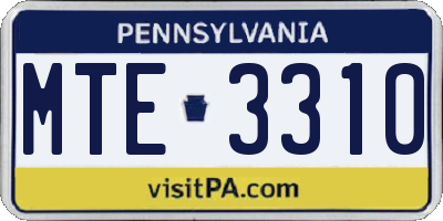 PA license plate MTE3310