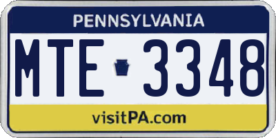 PA license plate MTE3348