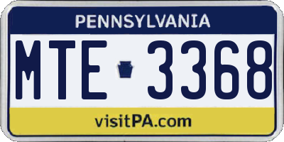 PA license plate MTE3368