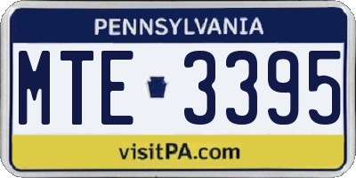 PA license plate MTE3395