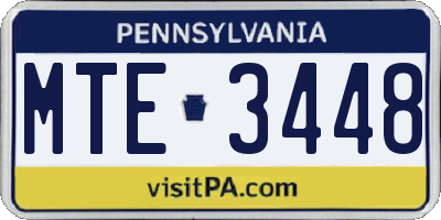PA license plate MTE3448