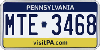 PA license plate MTE3468