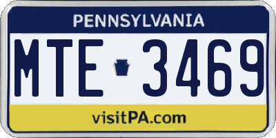 PA license plate MTE3469