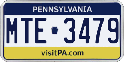 PA license plate MTE3479