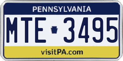 PA license plate MTE3495