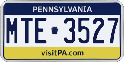 PA license plate MTE3527