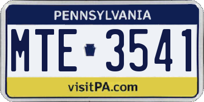 PA license plate MTE3541