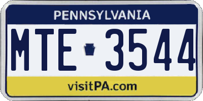 PA license plate MTE3544