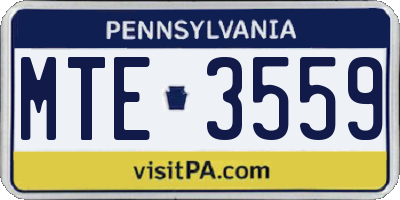 PA license plate MTE3559
