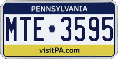 PA license plate MTE3595
