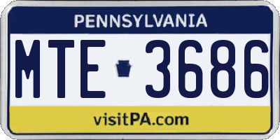 PA license plate MTE3686