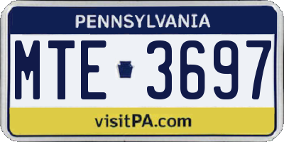 PA license plate MTE3697