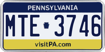 PA license plate MTE3746