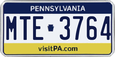 PA license plate MTE3764