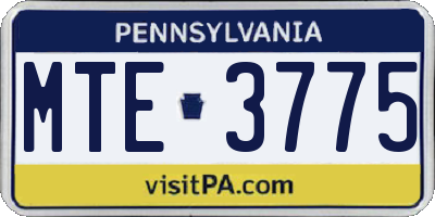 PA license plate MTE3775