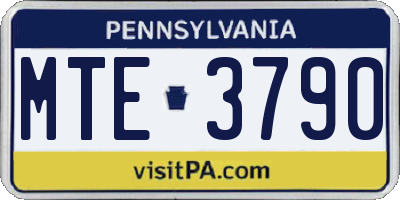 PA license plate MTE3790