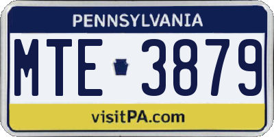 PA license plate MTE3879