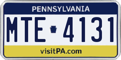 PA license plate MTE4131