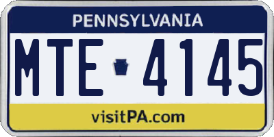 PA license plate MTE4145