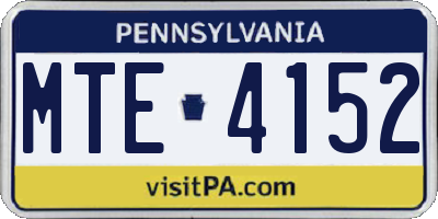 PA license plate MTE4152
