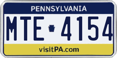 PA license plate MTE4154