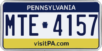 PA license plate MTE4157