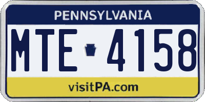 PA license plate MTE4158