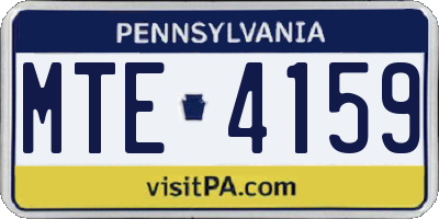 PA license plate MTE4159