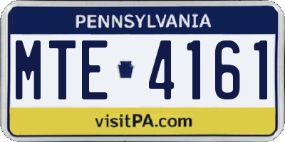 PA license plate MTE4161