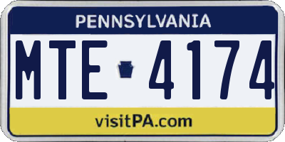 PA license plate MTE4174