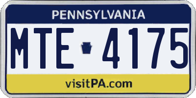 PA license plate MTE4175