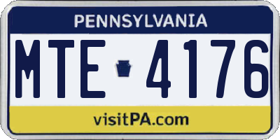 PA license plate MTE4176