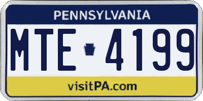 PA license plate MTE4199