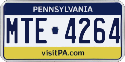 PA license plate MTE4264