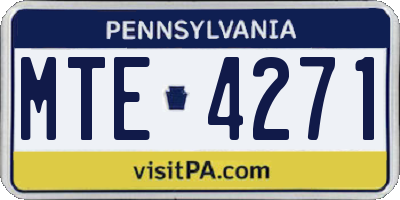 PA license plate MTE4271